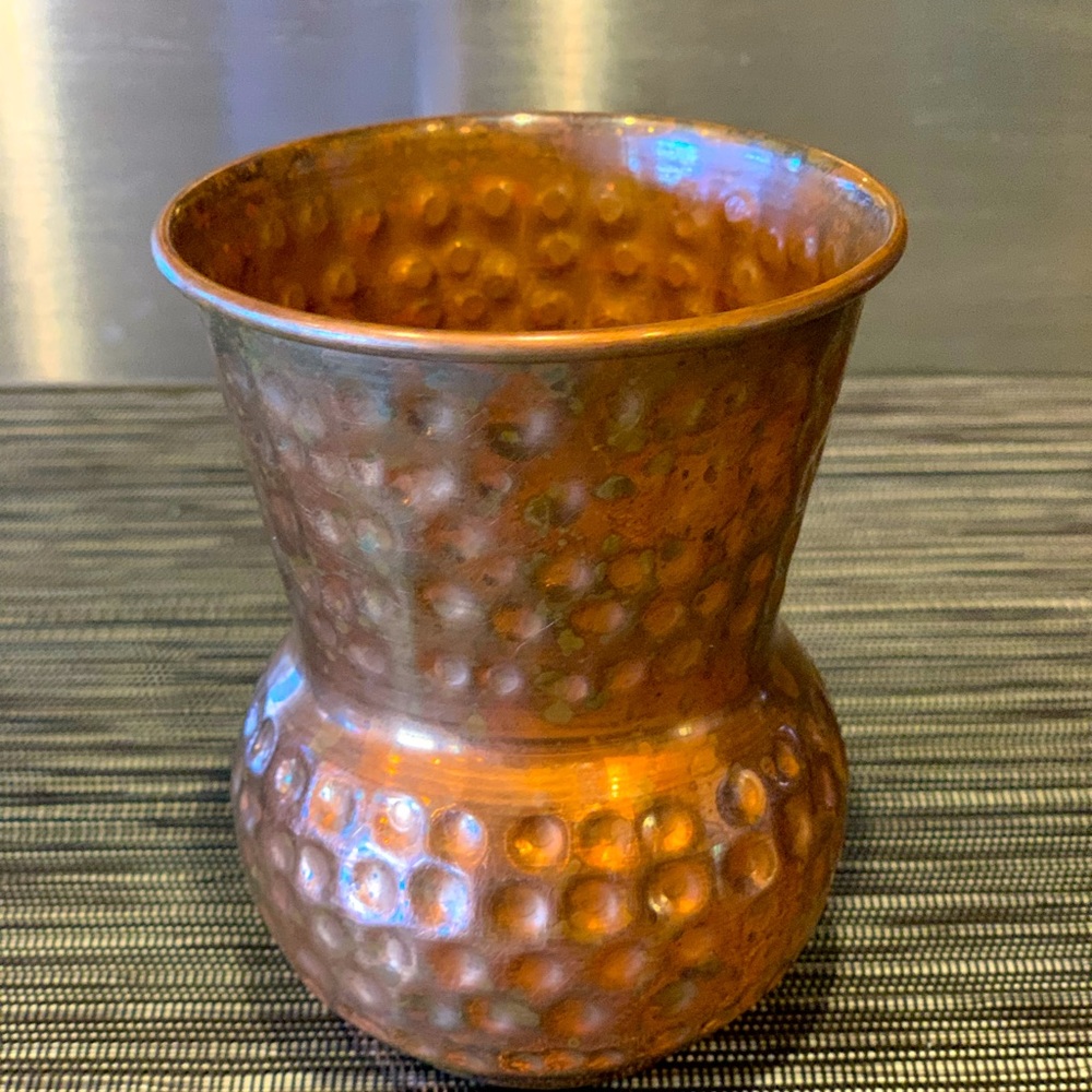 Hammered Copper vase bokal tumbler by Indian Art Villa